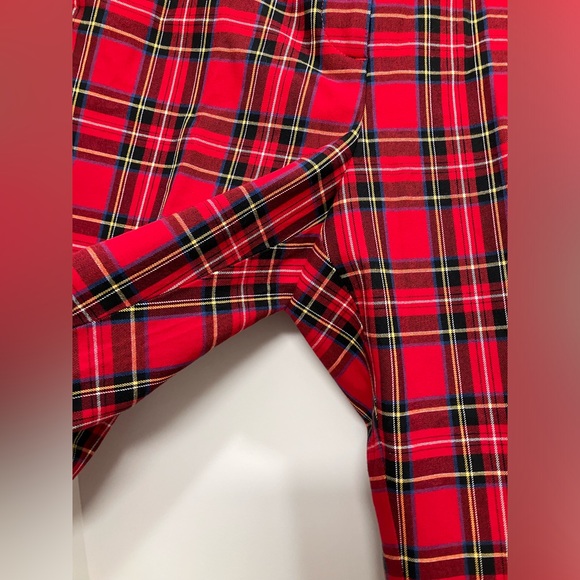 J.Crew NWT Women’s Red Tartan Plaid Straight Leg Pants | Size 12 - Picture 10 of 12